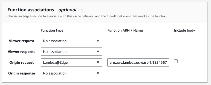 Lambda - edge association