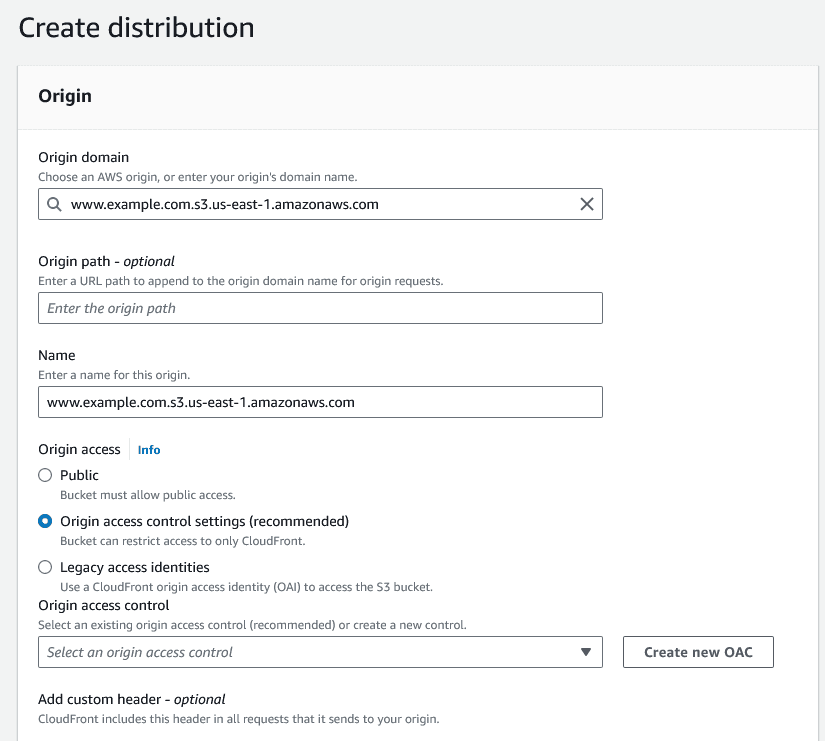 Cloudfront - create main distribution